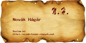 Novák Hágár névjegykártya